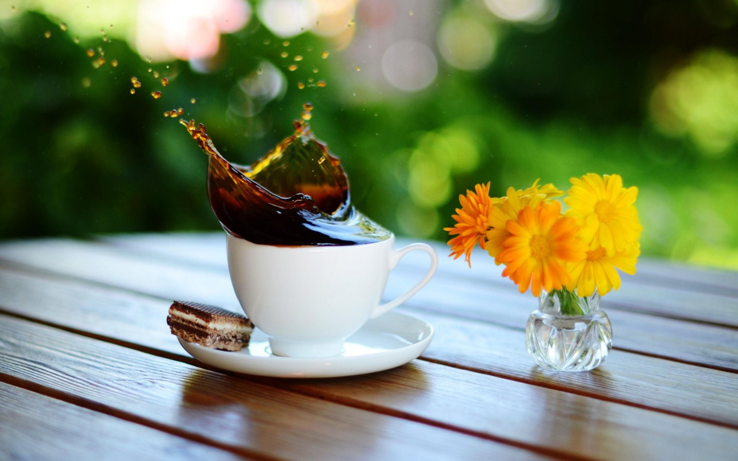 Coffe and flowers