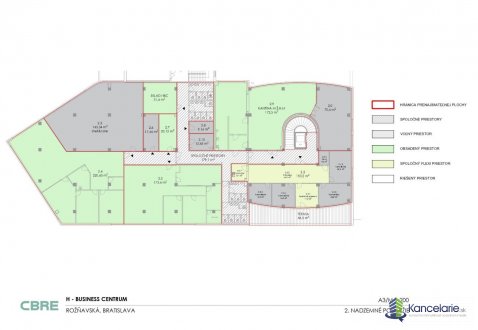Pôdorys, Rožňavská 24, Bratislava 82104, CBRE s.r.o.